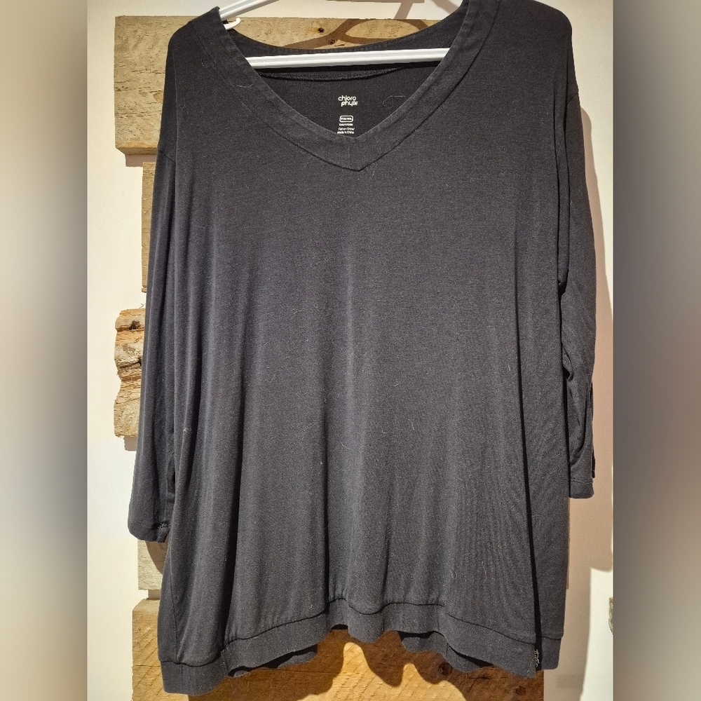 Women's Black V-Neck Top